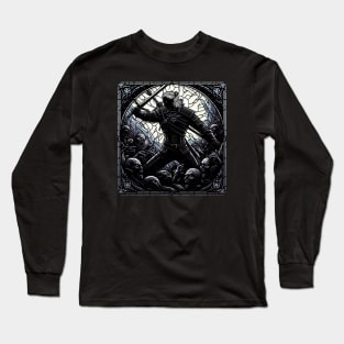 Stained Glass Epic Battle - Monster Slayer - Dark Fantasy Long Sleeve T-Shirt